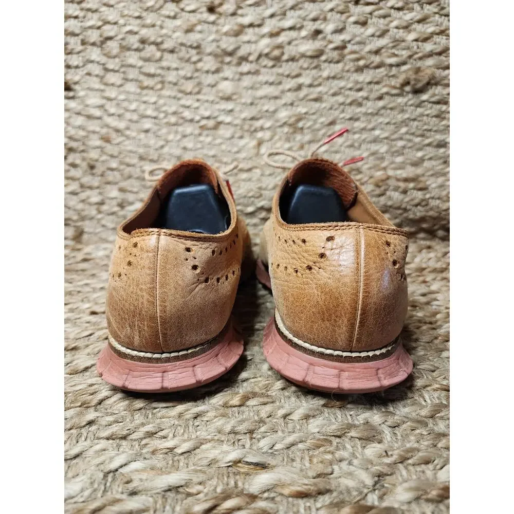 Cole Haan Zerogrand Wingtip Oxford Taos Nubuck Brown Dress Shoes Size 8